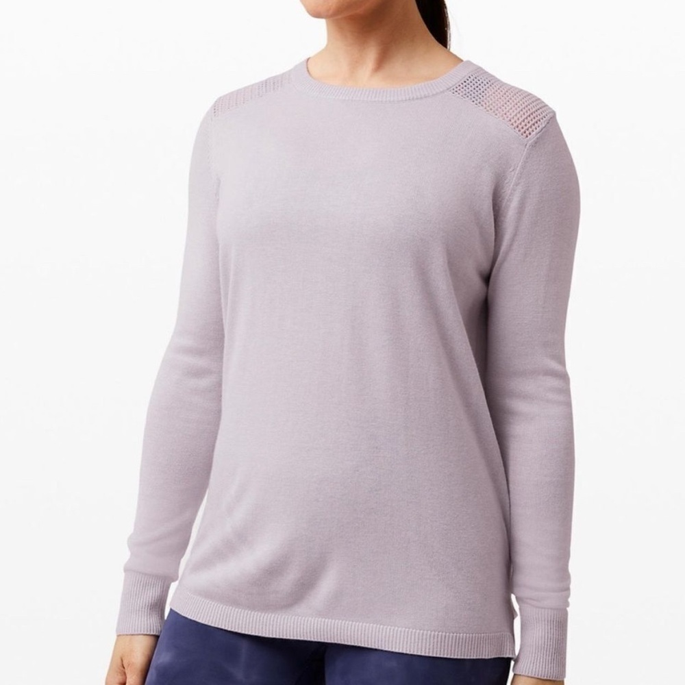 Lululemon Women's Back To Balance Sweater Iced Iris Lavender purple size 4